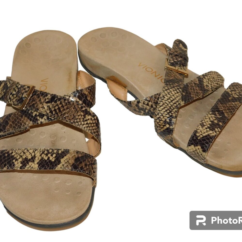 Vionic Snake Print Sandals Size 10 - image 1